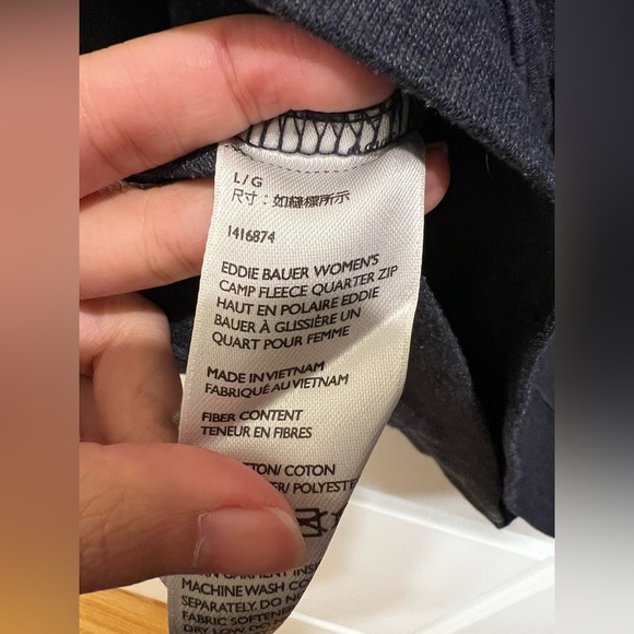 Eddie Bauer Women’s Camp Fleece Quarter Zip Up Size Large - Picture 11 of 12